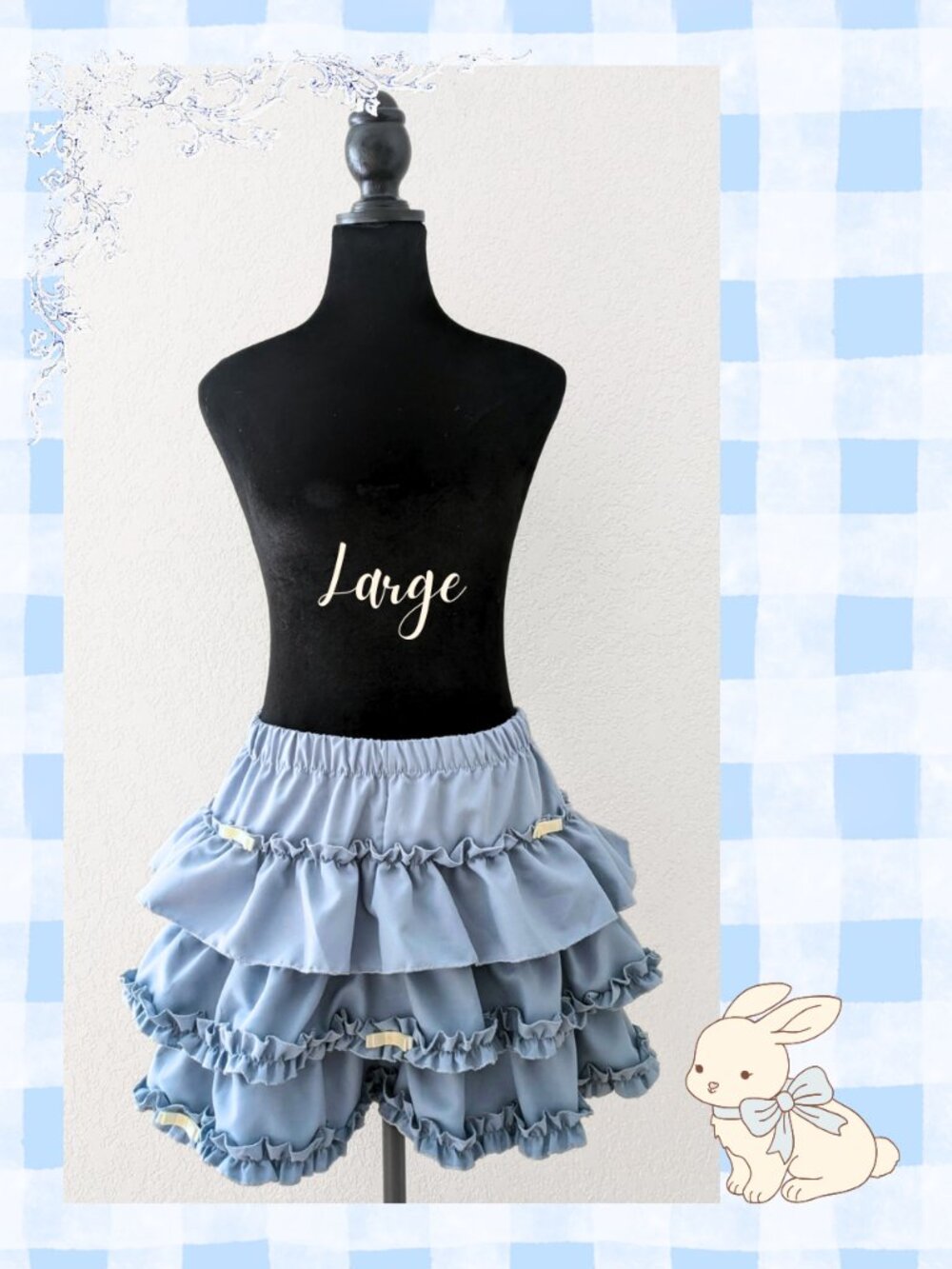 Blue Ruffle Bloomers 🩵 Coquette Tiered Shorts Balletcore Lolita Fashion Size L